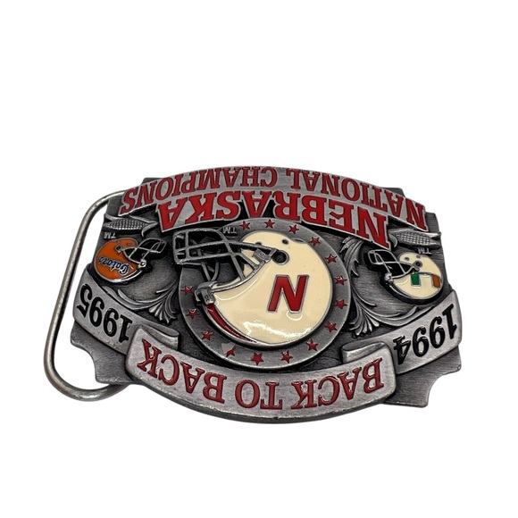 Vtg Limited edition Nebraska Cornhuskers 1994-1995 National Champion belt buckle - Picture 13 of 14